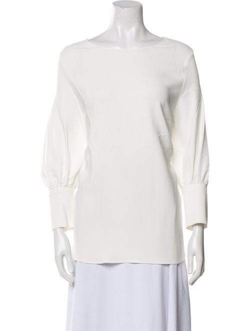 The Row Scoop Neck Three-Quarter Sleeve Blouse
