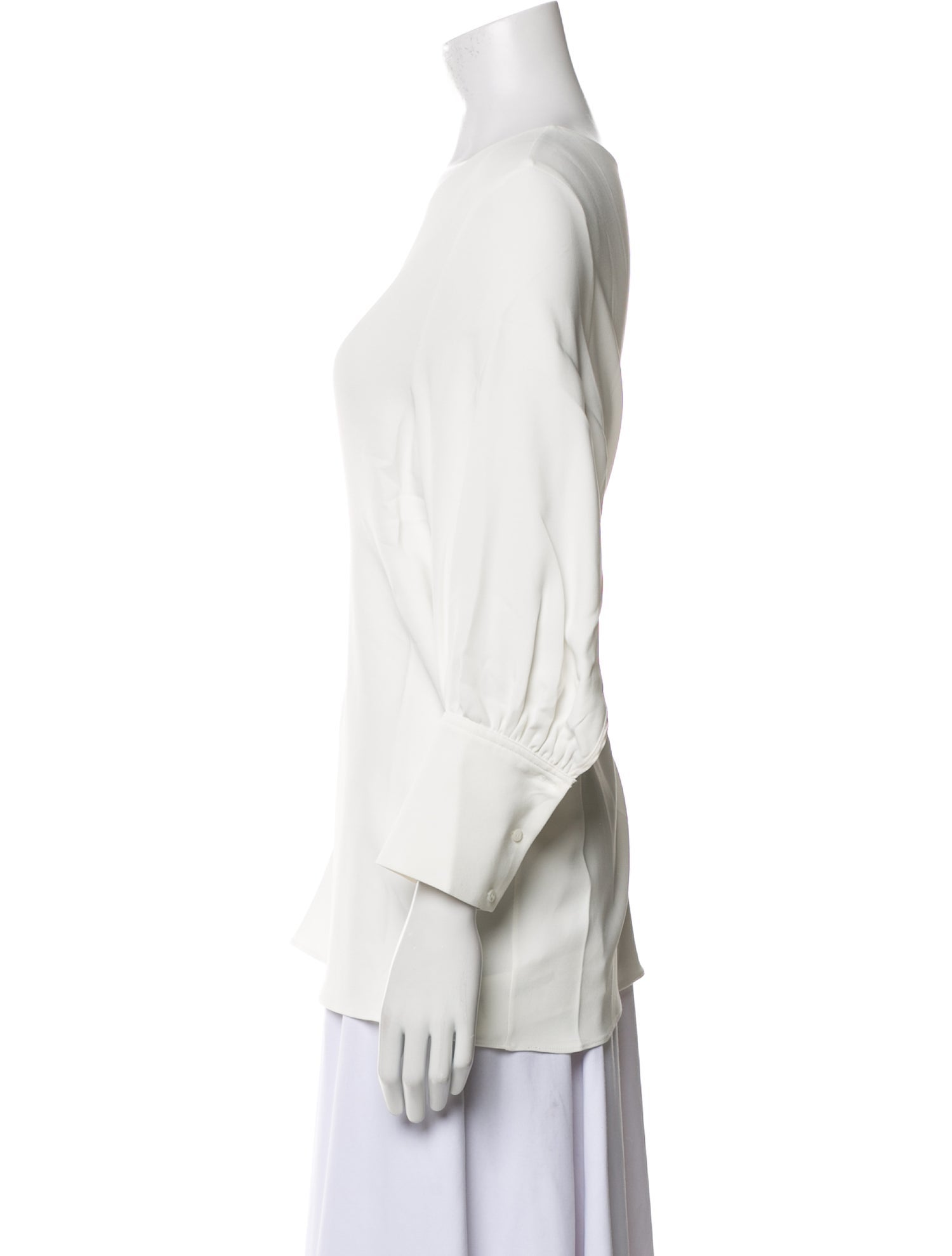 The Row Scoop Neck Three-Quarter Sleeve Blouse