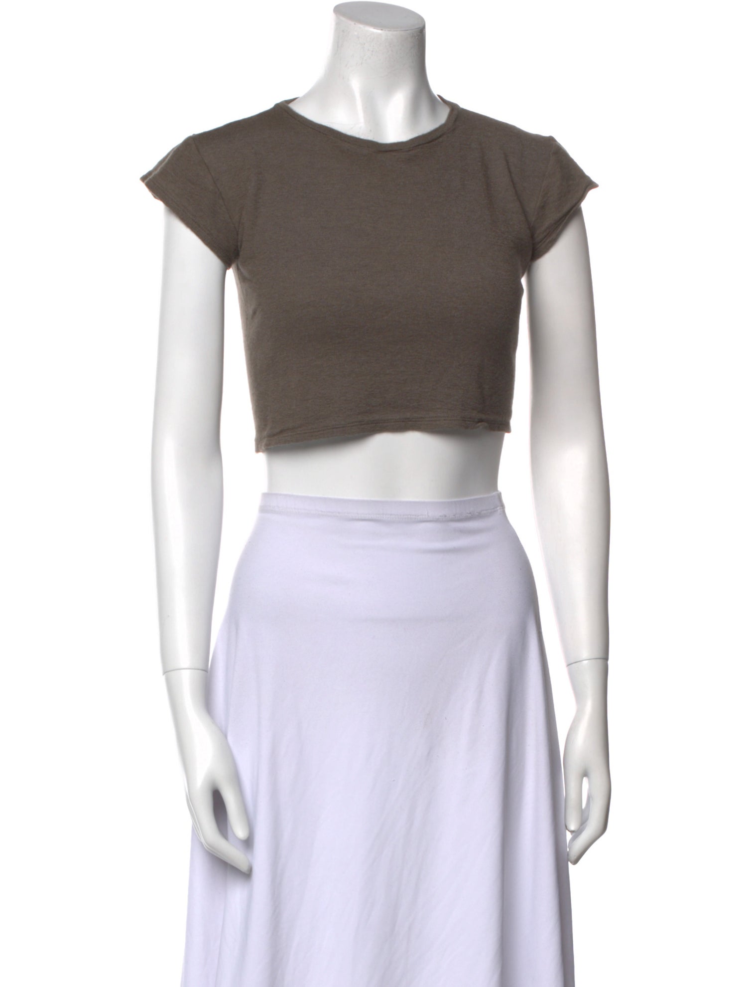 The Row Cashmere Scoop Neck Crop Top