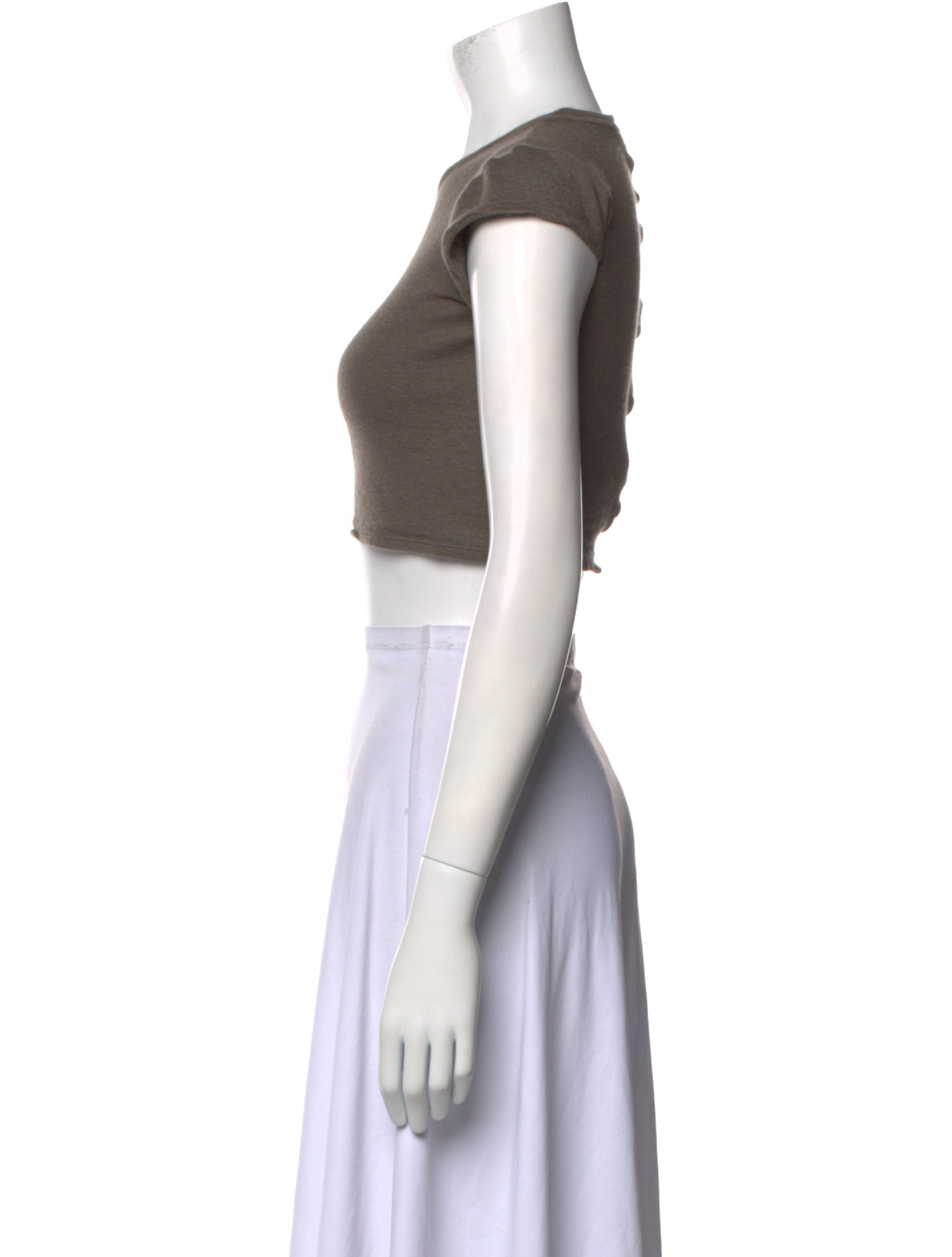 The Row Cashmere Scoop Neck Crop Top