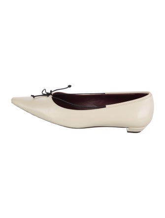 The Row Claudette Bow Leather Ballet Flats