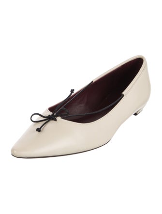 The Row Claudette Bow Leather Ballet Flats