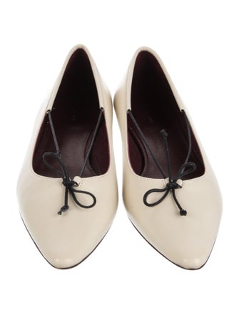 The Row Claudette Bow Leather Ballet Flats