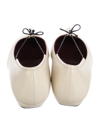 The Row Claudette Bow Leather Ballet Flats