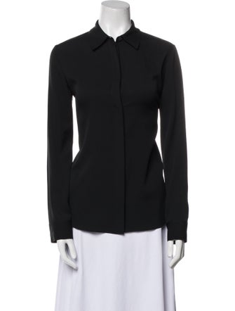 The Row Silk Long Sleeve Button-Up Top