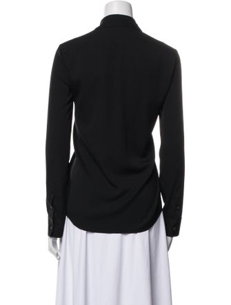 The Row Silk Long Sleeve Button-Up Top