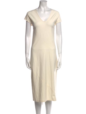 The Row V-Neck Midi Length Dress