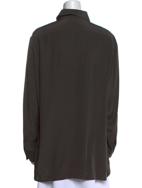 The Row Silk Long Sleeve Button-Up Top