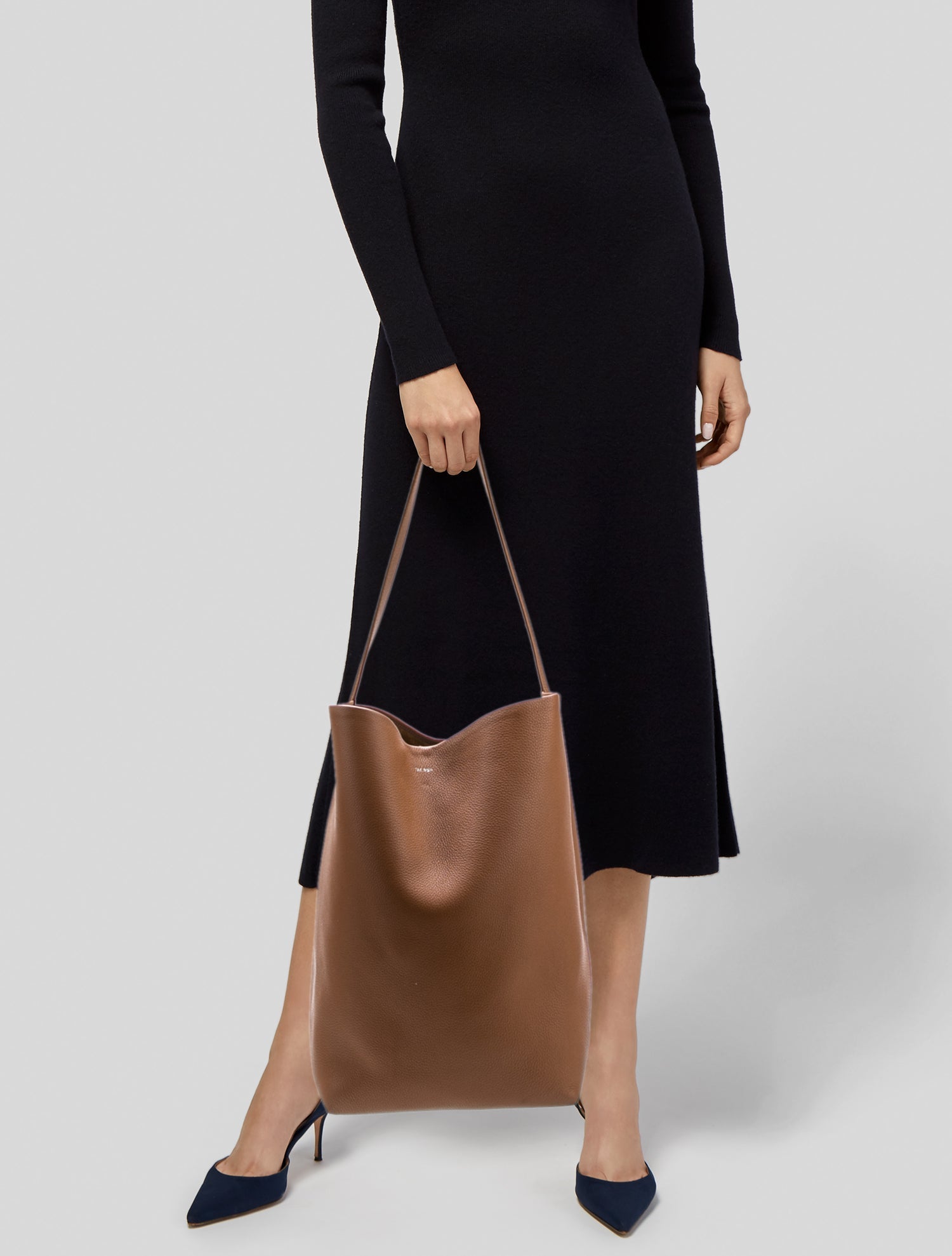 The Row Leather N/S Park Tote Large