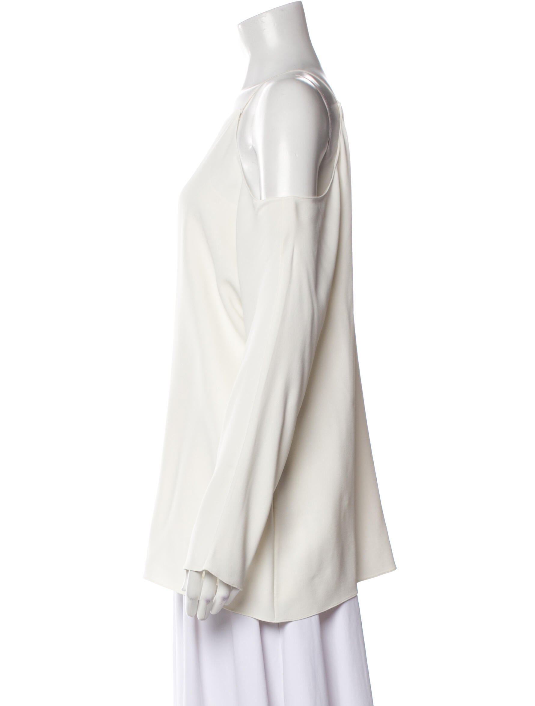 The Row Square Neckline Long Sleeve Blouse