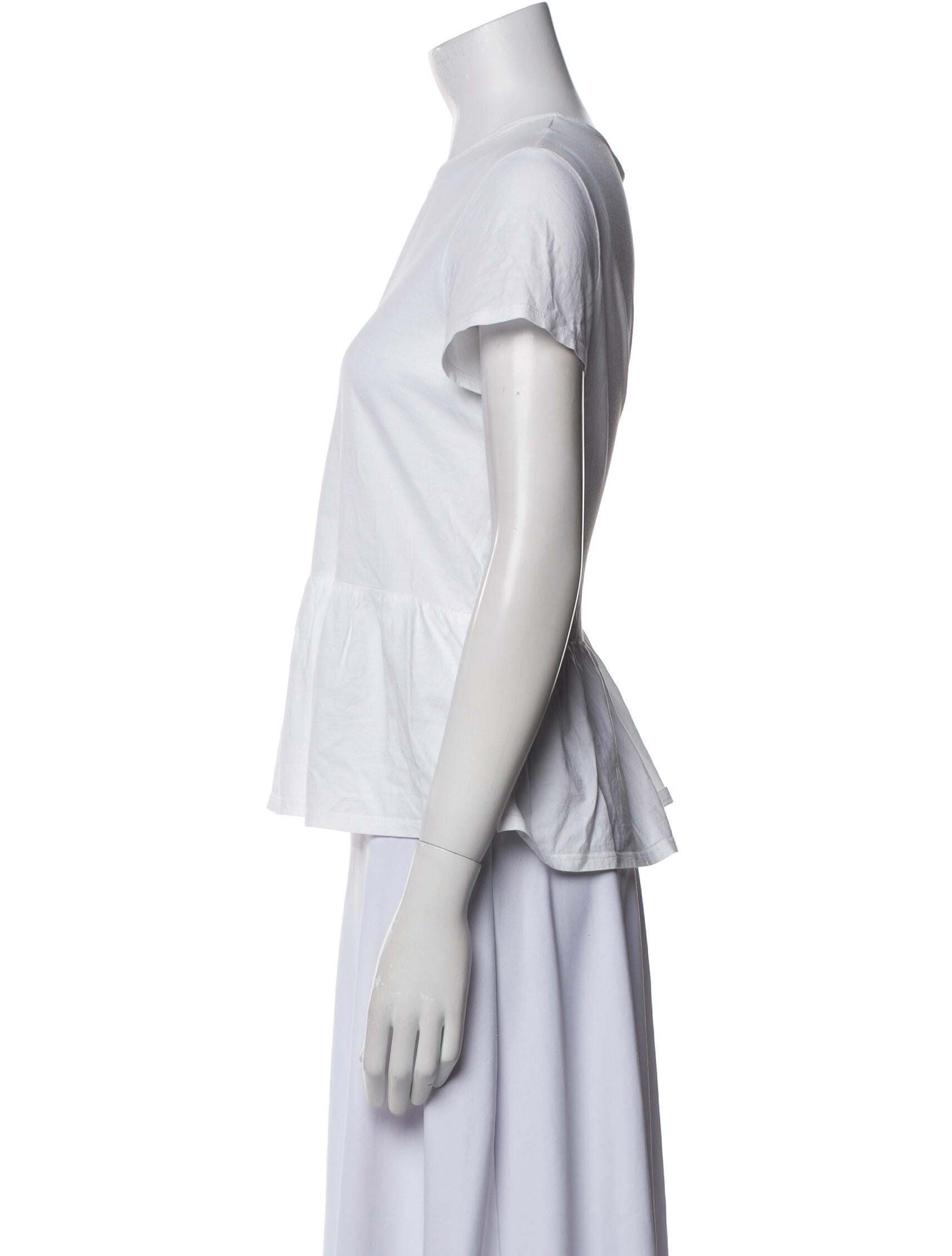 The Row Bateau Neckline Short Sleeve Top