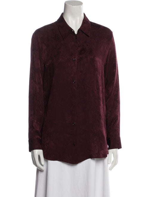The Row Silk Long Sleeve Button-Up Top