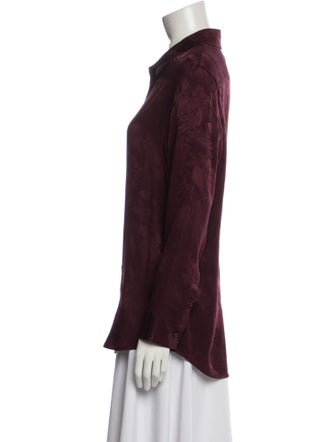 The Row Silk Long Sleeve Button-Up Top