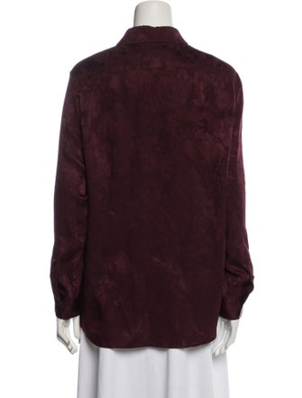 The Row Silk Long Sleeve Button-Up Top