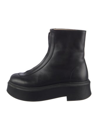 The Row Leather Combat Boots