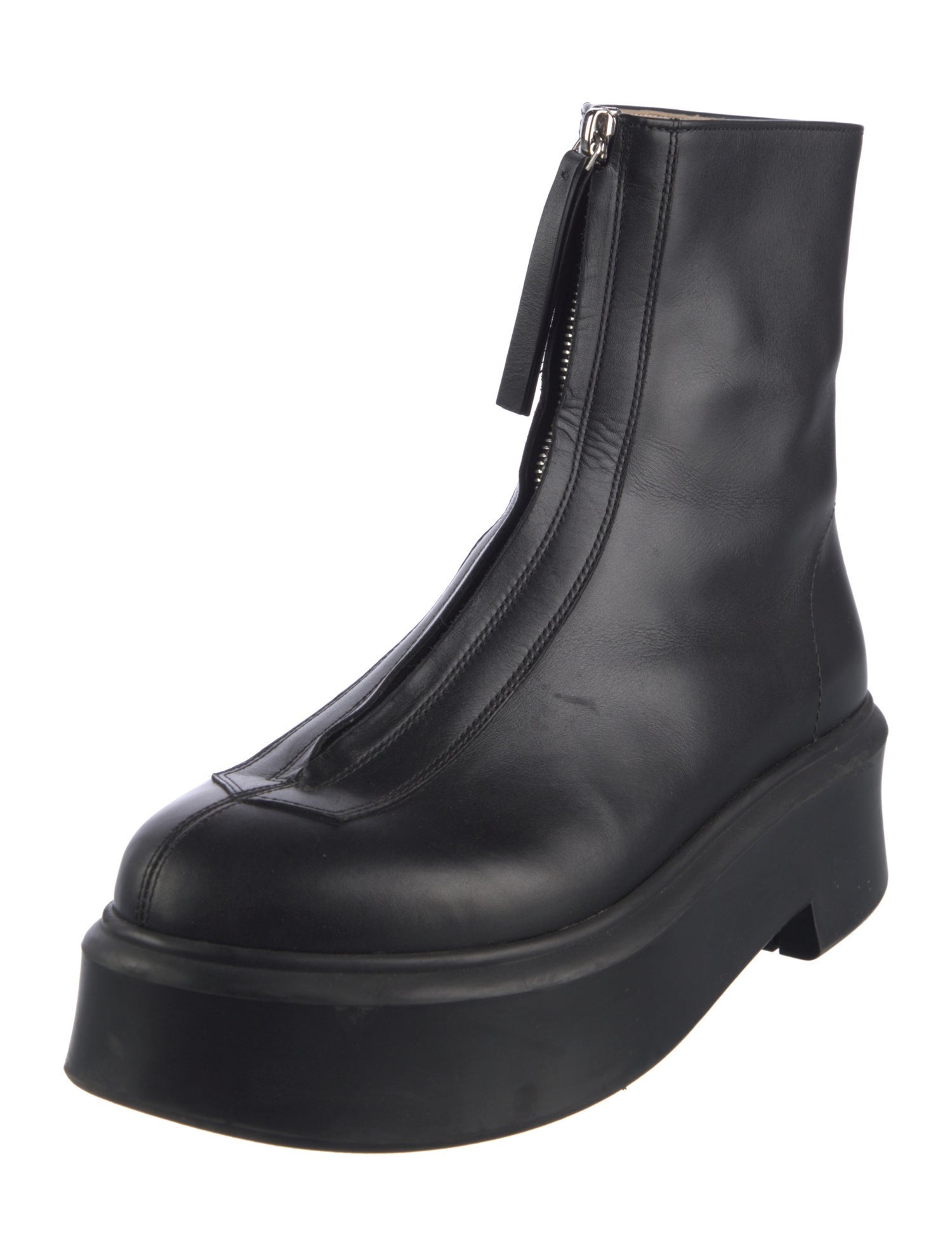 The Row Leather Combat Boots