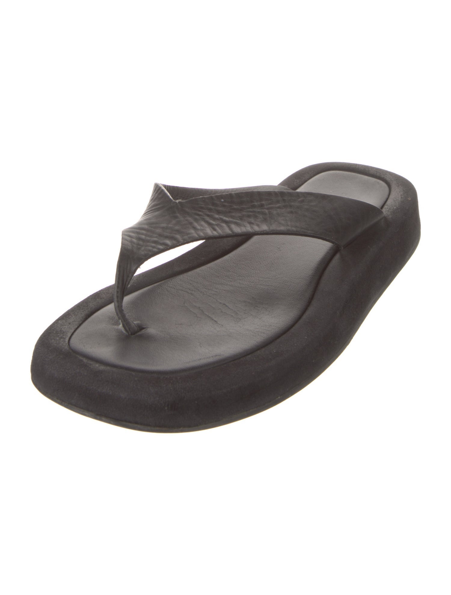 The Row Leather Flip Flops