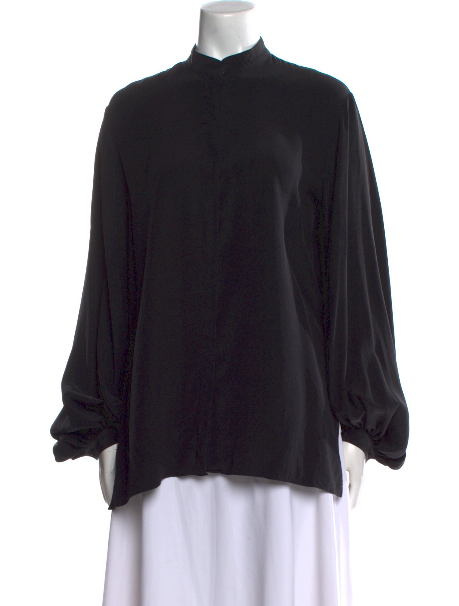The Row Silk Mock Neck Blouse