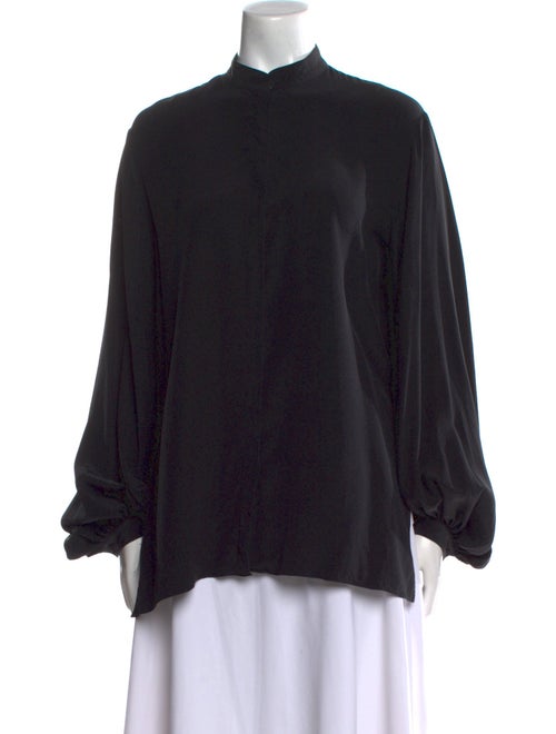 The Row Silk Mock Neck Blouse