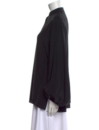 The Row Silk Mock Neck Blouse