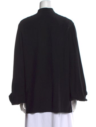 The Row Silk Mock Neck Blouse