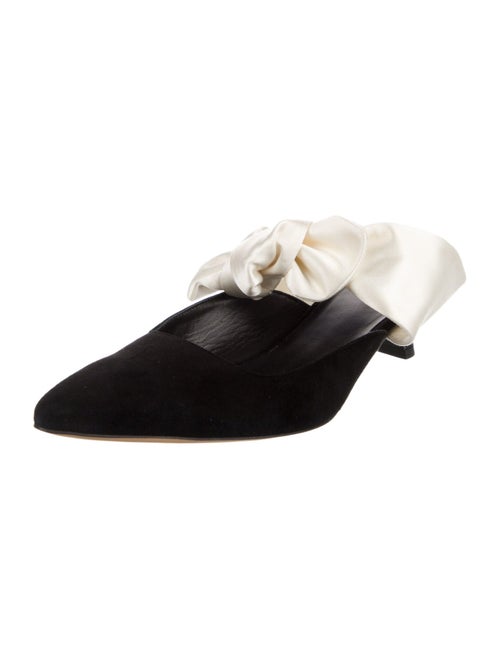 The Row Suede Colorblock Pattern Mules