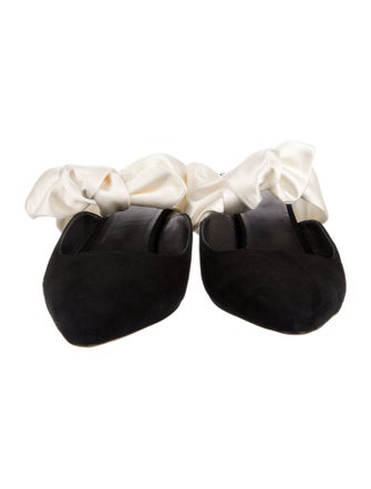 The Row Suede Colorblock Pattern Mules