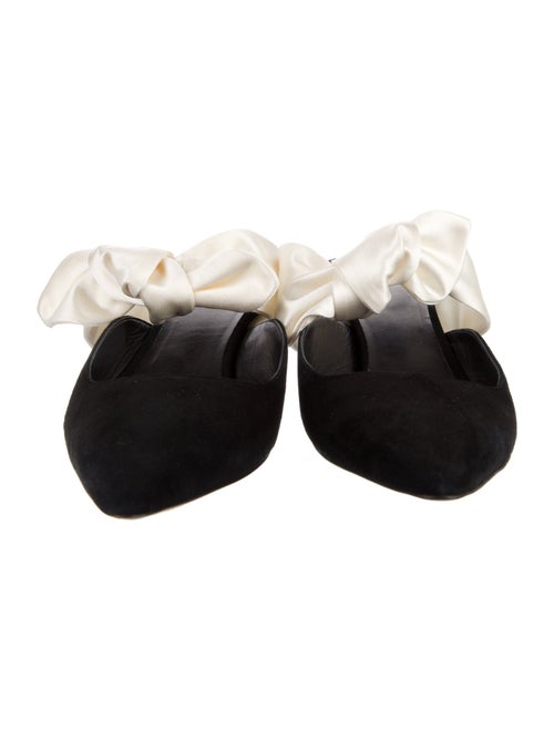 The Row Suede Colorblock Pattern Mules