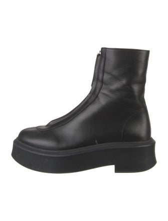 The Row Zipped Boot 1 Leather Combat Boots