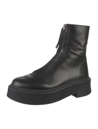 The Row Zipped Boot 1 Leather Combat Boots