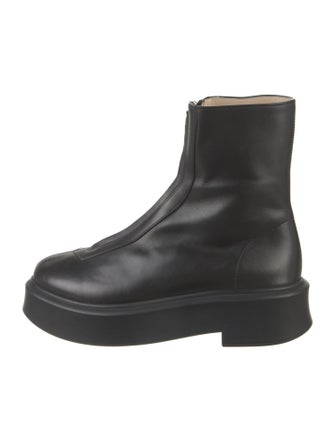 The Row Zipped Boot 1 Leather Combat Boots