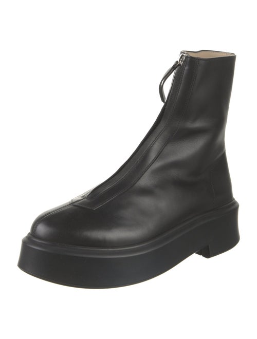 The Row Zipped Boot 1 Leather Combat Boots