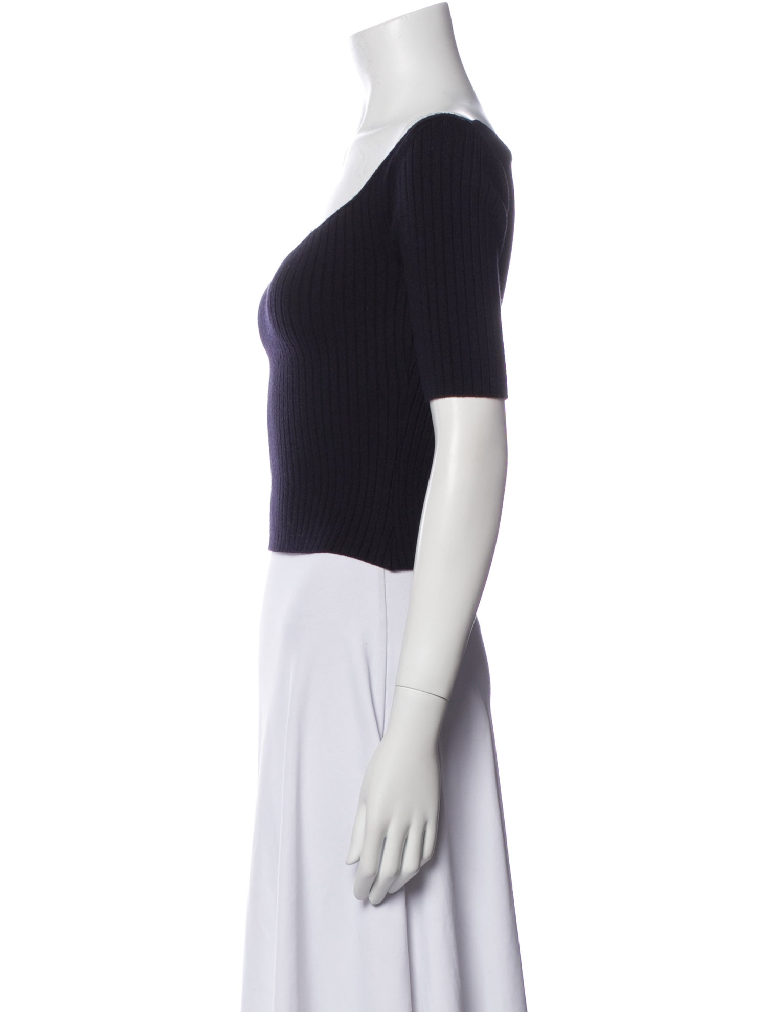 The Row Virgin Wool V-Neck Crop Top