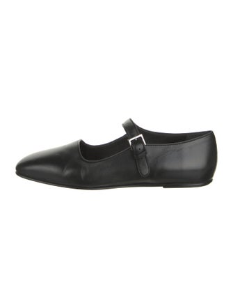 The Row Leather Mary Jane Flats