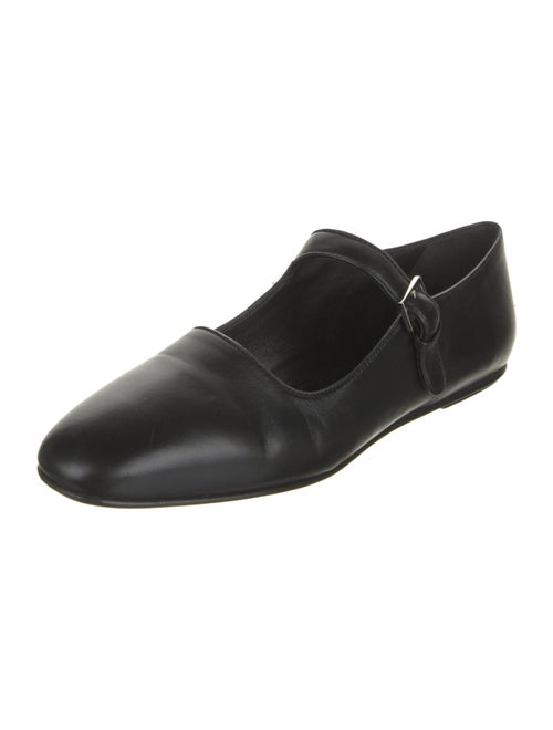 The Row Leather Mary Jane Flats