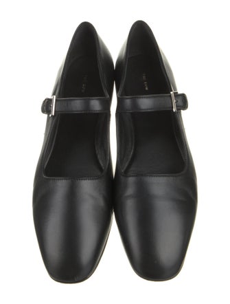 The Row Leather Mary Jane Flats