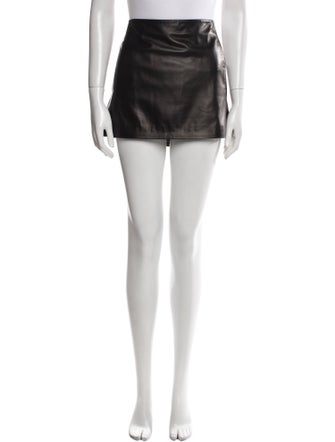 The Row Leather Mini Skirt