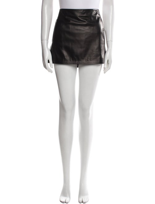 The Row Leather Mini Skirt