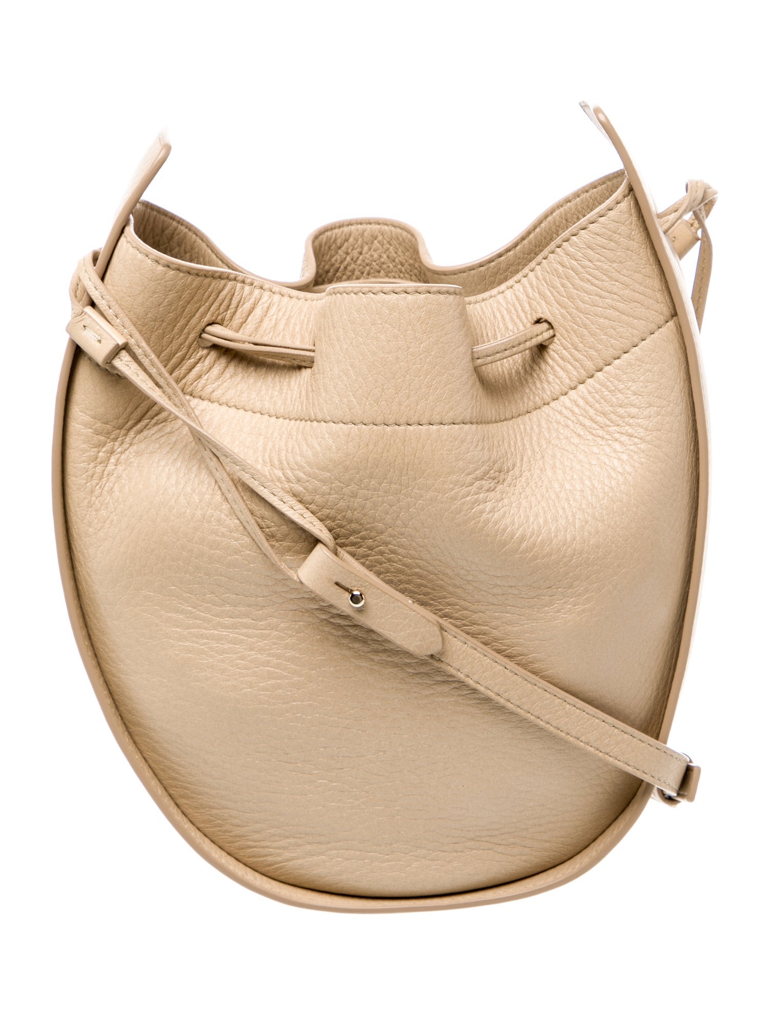 The Row Leather Drawstring Pouch Bag. Small