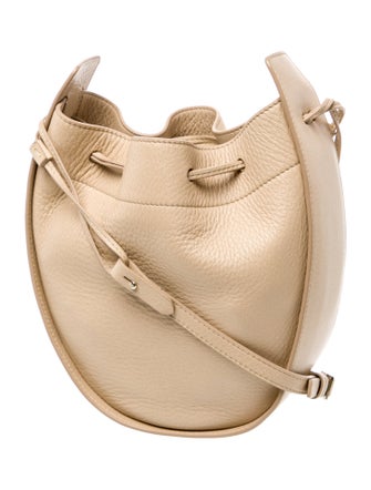 The Row Leather Drawstring Pouch Bag. Small
