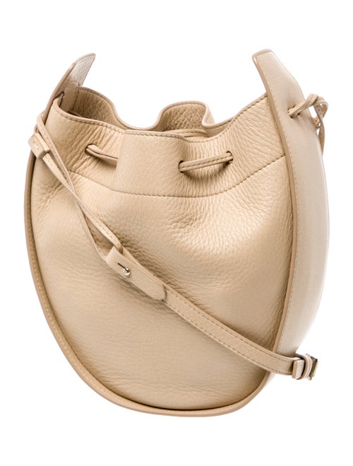 The Row Leather Drawstring Pouch Bag. Small