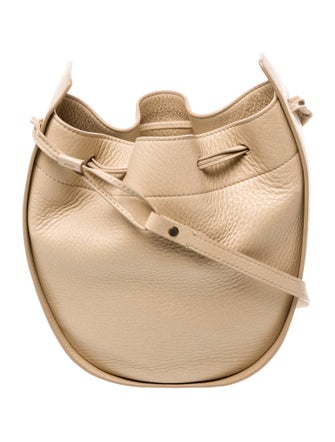The Row Leather Drawstring Pouch Bag. Small
