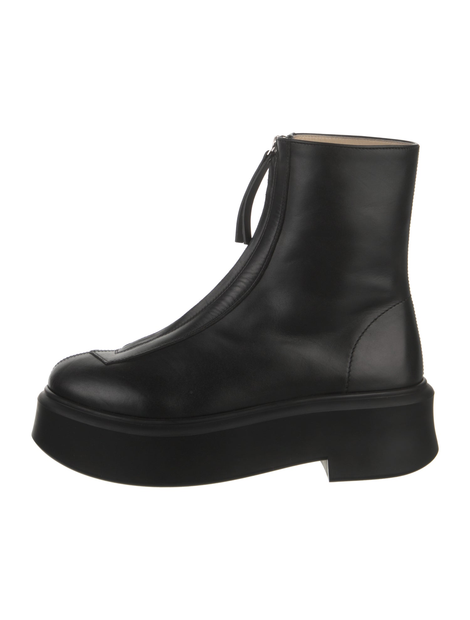 The Row Zipped Boot 1 Leather Combat Boots
