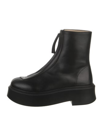 The Row Zipped Boot 1 Leather Combat Boots