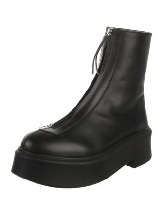 The Row Zipped Boot 1 Leather Combat Boots