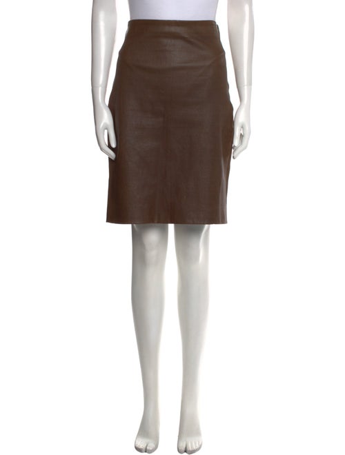 The Row Leather Knee-Length Skirt