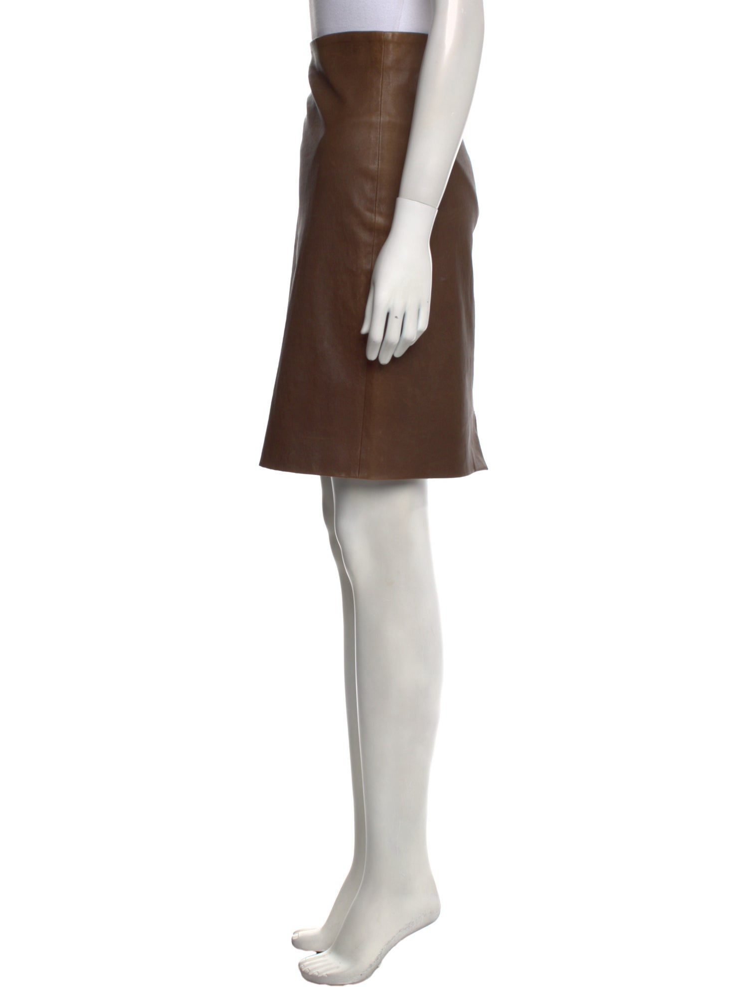 The Row Leather Knee-Length Skirt