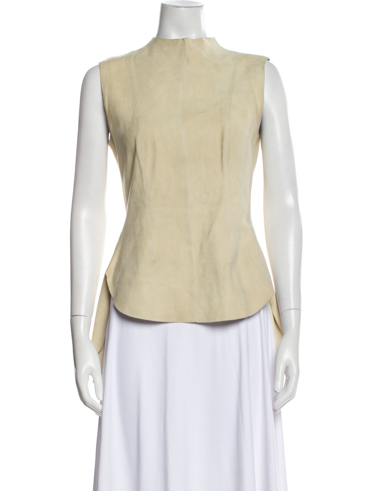 The Row Suede Scoop Neck Top