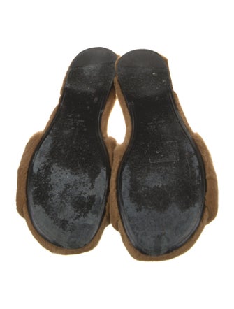 The Row Shearling Slides
