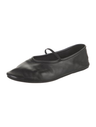 The Row Leather Mary Jane Flats